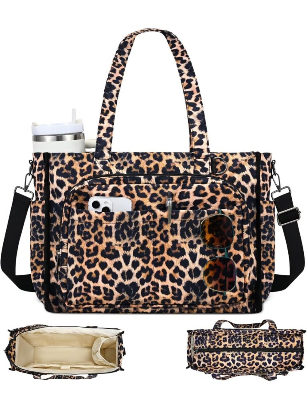 Stylish Work Tote Bag for Women, 18 Pocket Laptop Carrier, Fits 15.6" Laptops
